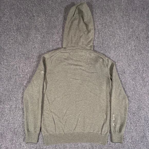 RLX Ralph Lauren Washable Cashmere Hooded Sweater Mens Small Green Medinah Golf - Picture 2 of 11